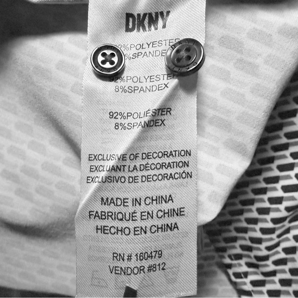 Dkny Black Gray White Geometric Pattern Long Slee… - image 6